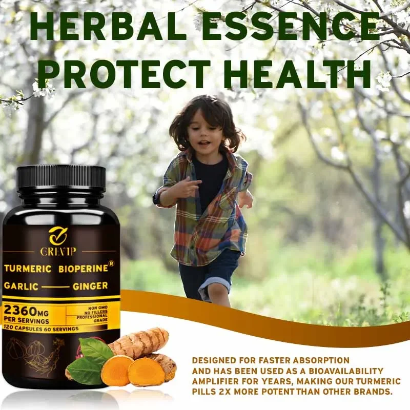 Turmeric Curcumin Capsule - 4-in-1 Turmeric Ginger Supplement - with