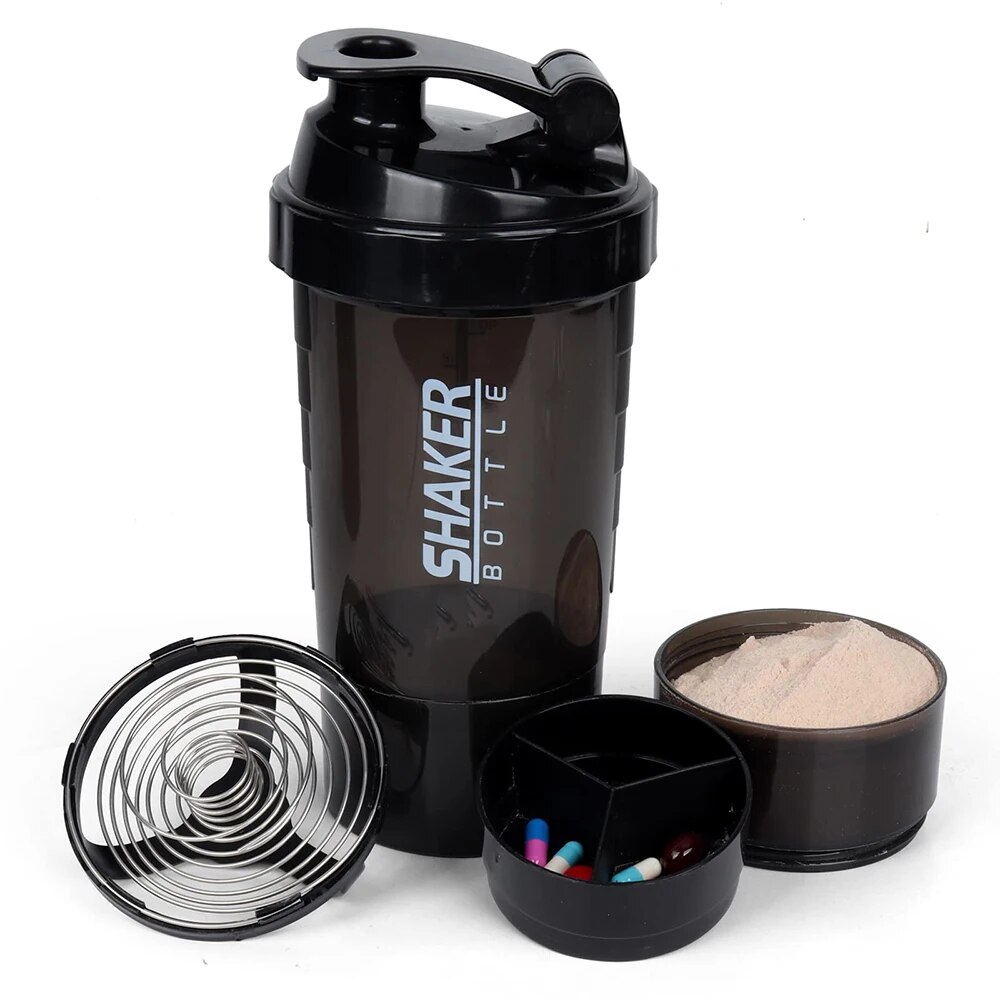 Whey Protein Isolate - 3 Layers Shaker Protein Bottle Powder