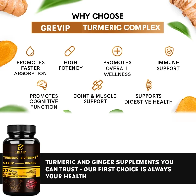 4-in-1 Turmeric Ginger Supplem - Turmeric Curcumin Capsule 评论和价格