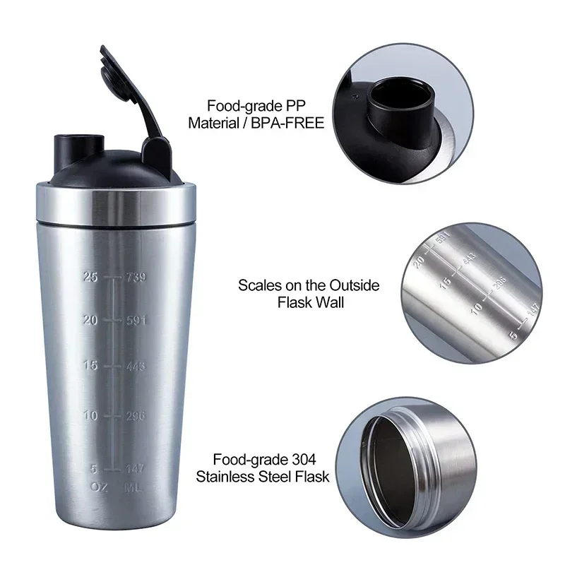 Stainless Steel Protein Shaker - Nutrition In Fitness 评论和价格