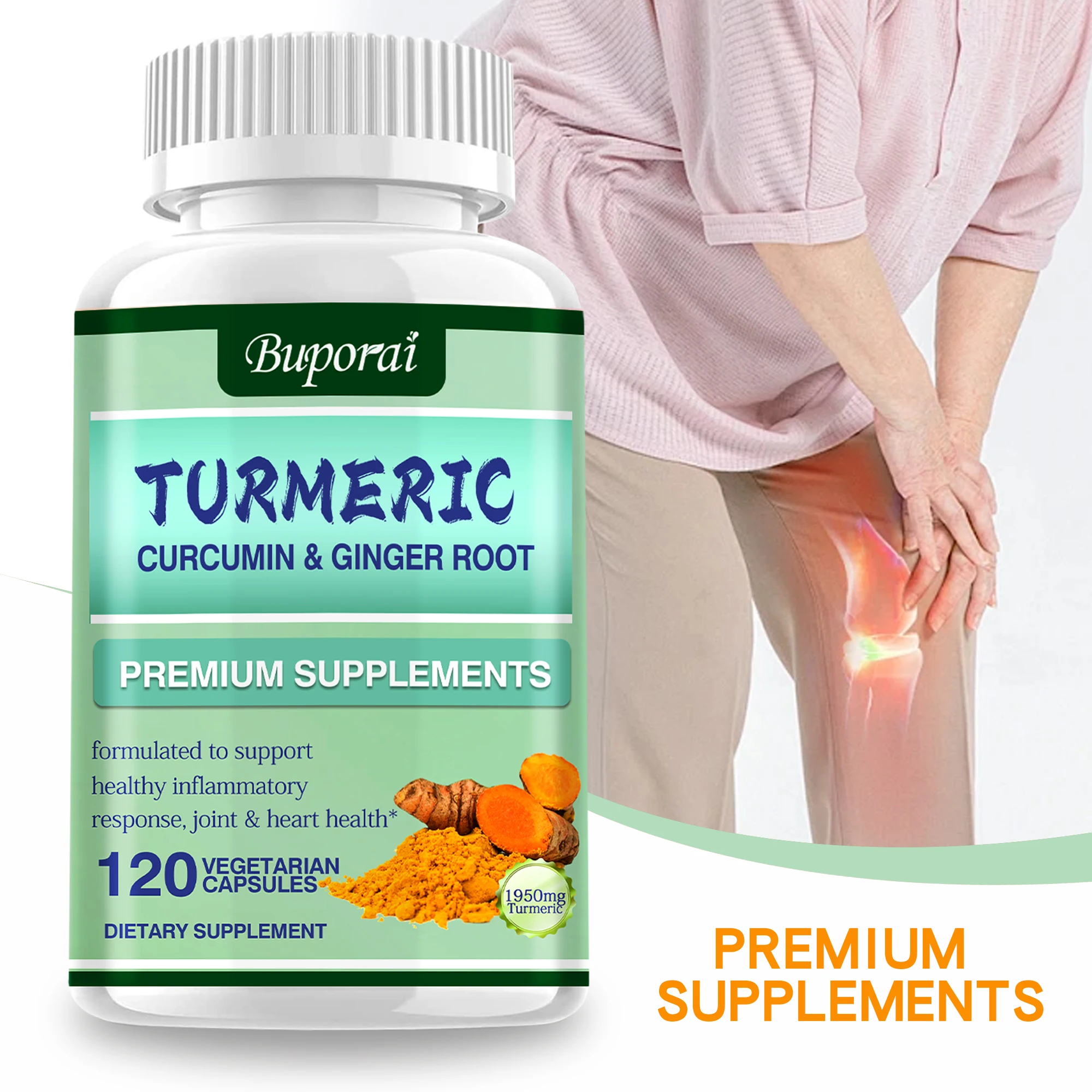 Turmeric Curcumin + Ginger Roo - Turmeric Curcumin Capsule 评论和价格